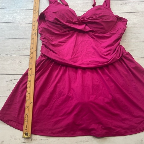 Anne Cole Signature Womens Plus Size Live In Color Underwire Swim Dress 16W - Picture 5 of 11